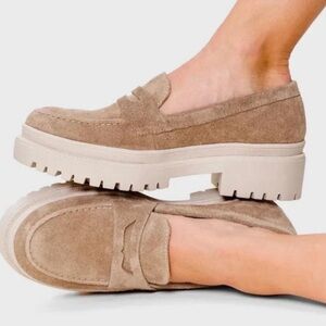 Women’s Patina Beige Suede Loafers